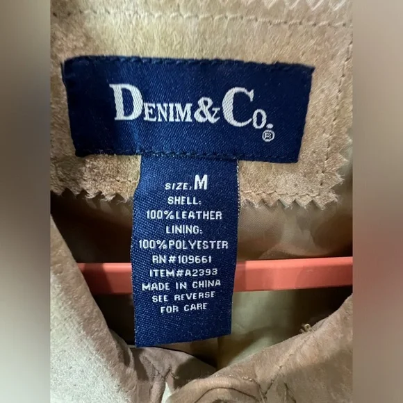 Denim&Co Tan Suede Jacket Size Medium (T) - Picture 2 of 3